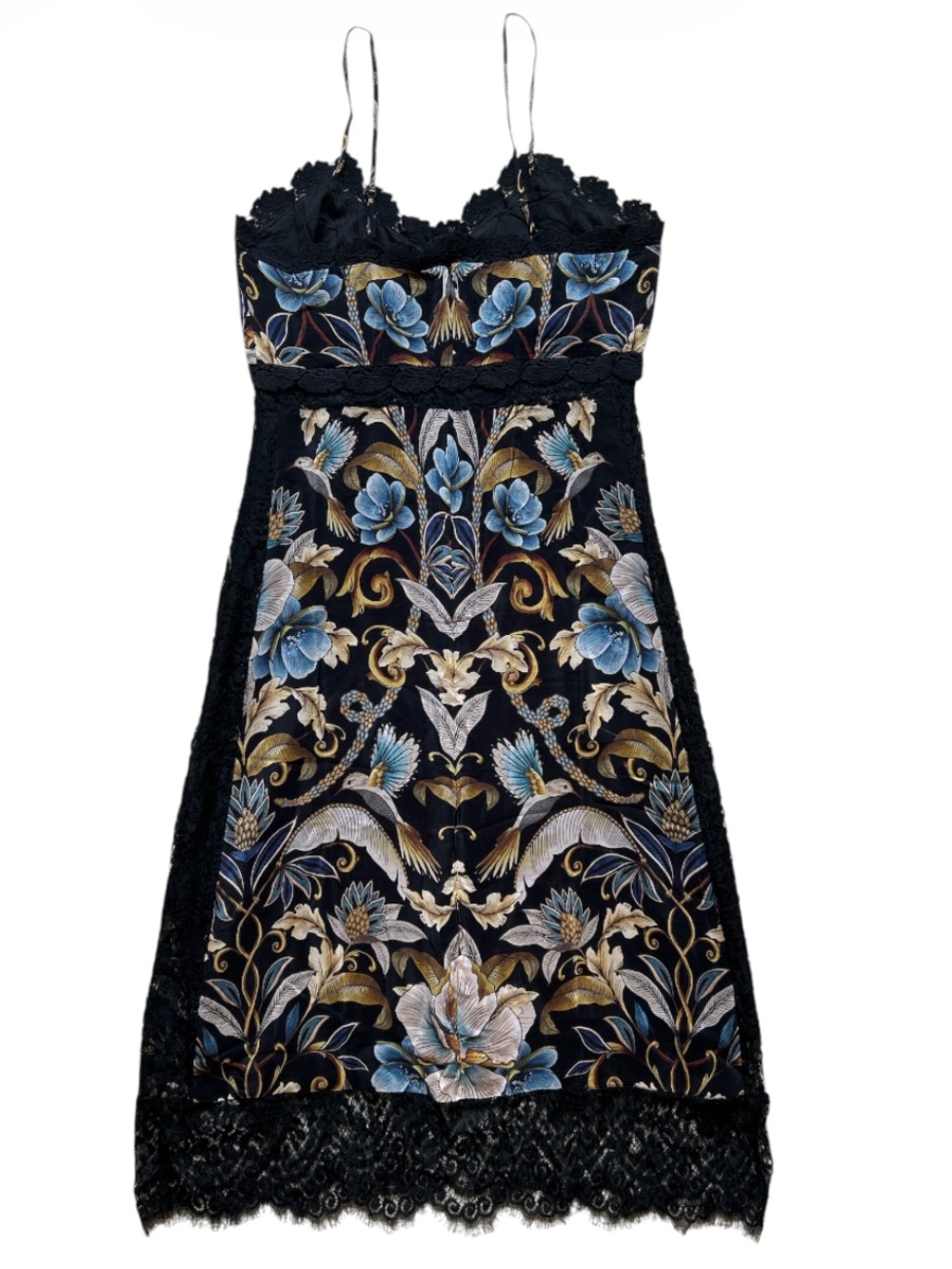 FARM Rio Snake Garden Black Floral Lace Trim Midi Dress NWT Size XL - Picture 6 of 8